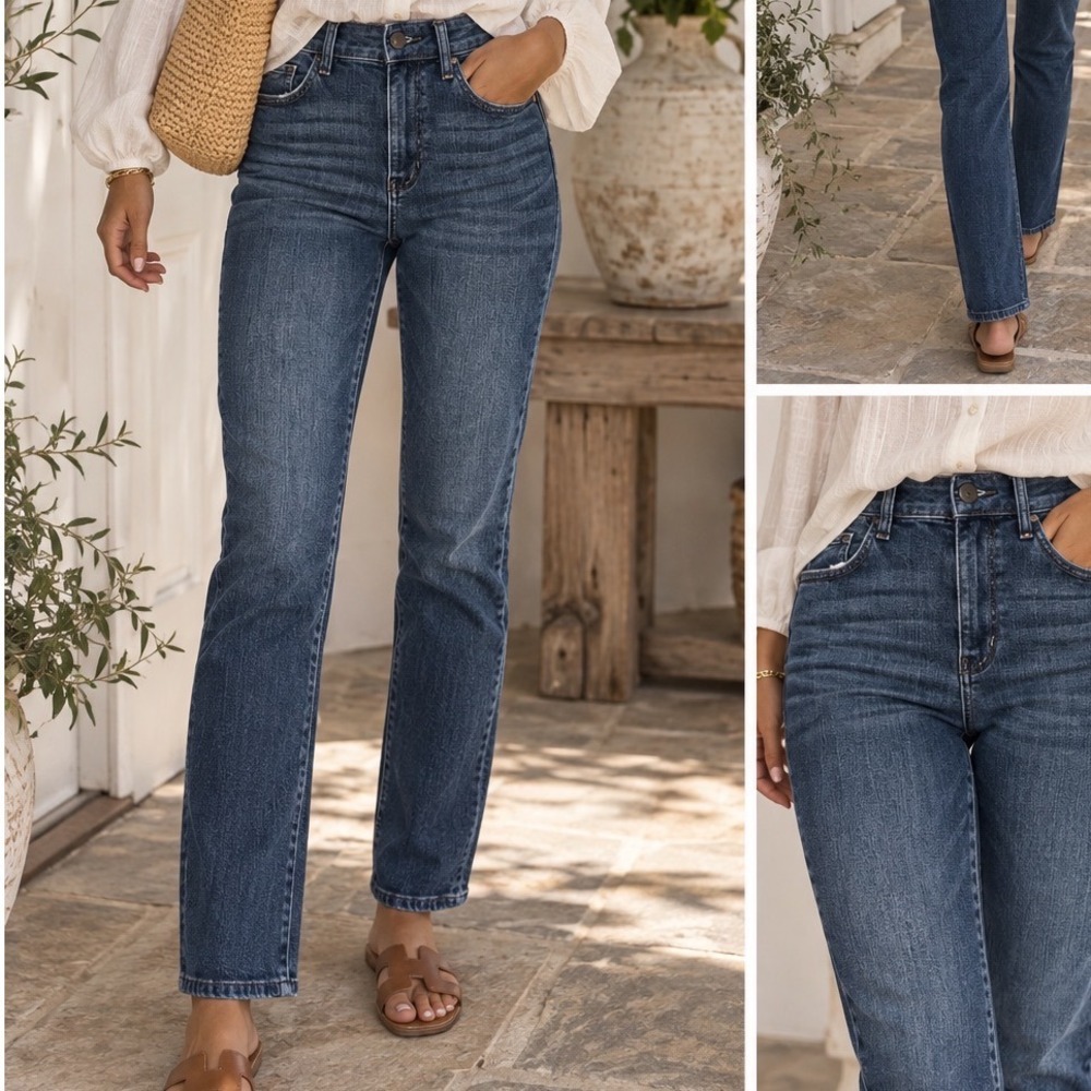Judy Blue High Waist Capri Jeans Dark Wash Slim Straight 5/27 C3